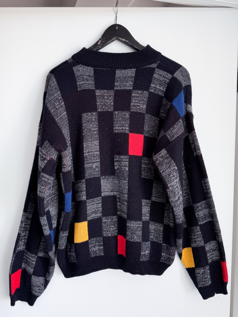 Vintage Le Château Geometric Colorblock Sweater Small Pop Art Eclectic Grandpa